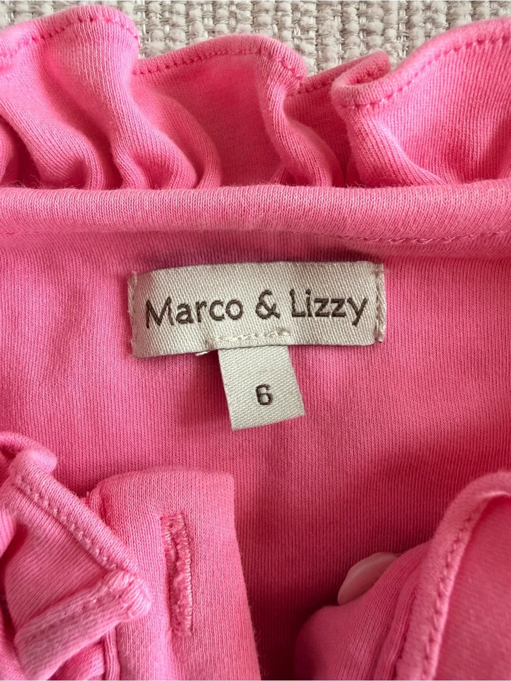 Bundle of Girls Ruffle V-Neck Tank Tops - Pink & Red with gold buttons 6